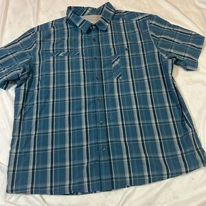 Cabela's Teal Plaid Casual Shirt 2XL Men’s